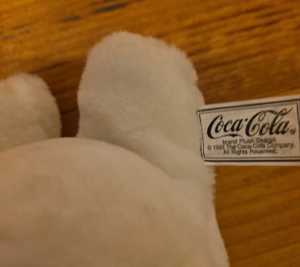 Coca Cola Cream Polar Bear Plush Toy with Red Logo